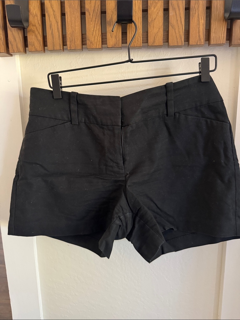 Ann Taylor Black High-Rise Tailored Shorts
